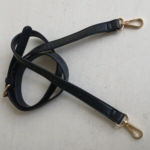 Black Strap Gold Hardware Replacement Crossbody Bag Strap
